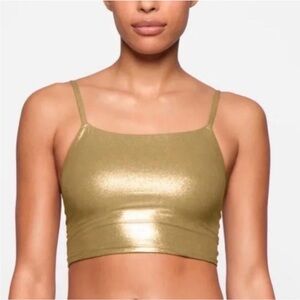 SKIMS Metallic Gold Top